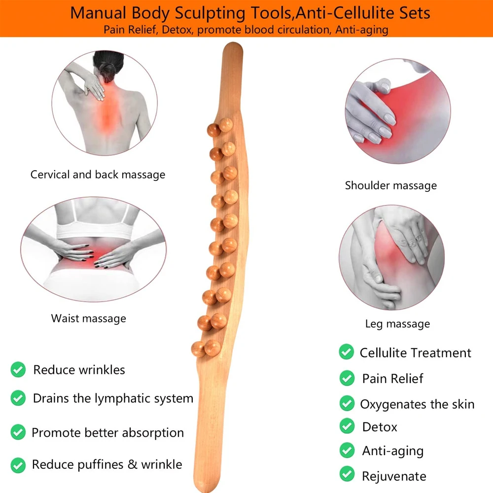 Bastão de massagem de madeira para Drenagem Linfática - Imagem 4